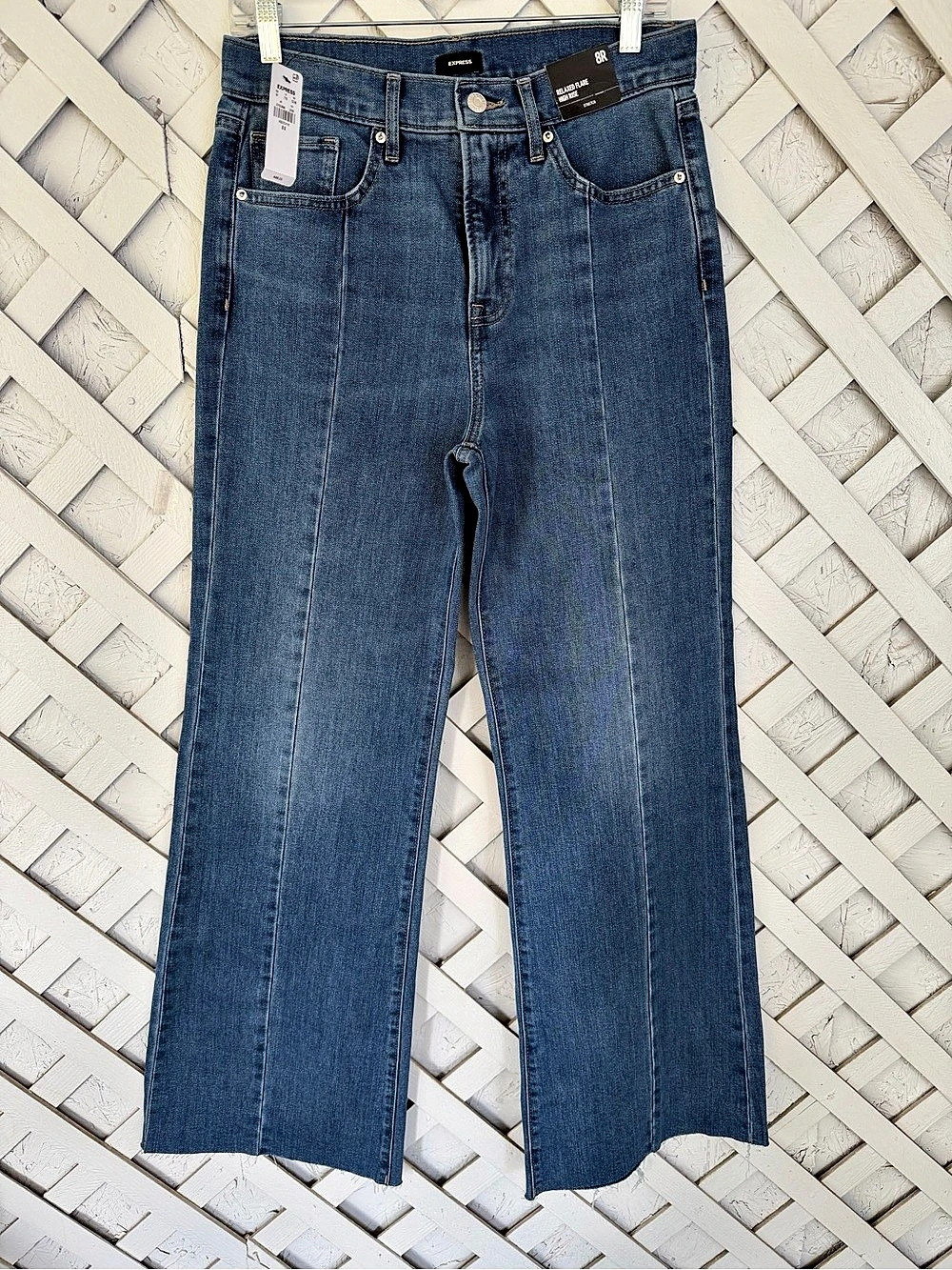 Express Relaxed Flare High Rise Stretch Jeans Blue Waist 8R